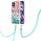 For OPPO Realme 8i Electroplating IMD TPU Phone Case with Lanyard(Colorful Scales) - 1