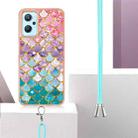 For OPPO Realme 9i / A36 / A96 4G Electroplating IMD TPU Phone Case with Lanyard(Colorful Scales) - 3