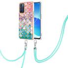 For OPPO Reno6 5G Electroplating IMD TPU Phone Case with Lanyard(Colorful Scales) - 1