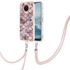 For Nokia G20 / G10 Electroplating IMD TPU Phone Case with Lanyard(Pink Scales) - 1
