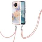 For Nokia G20 / G10 Electroplating IMD TPU Phone Case with Lanyard(White Marble) - 1