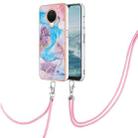 For Nokia G20 / G10 Electroplating IMD TPU Phone Case with Lanyard(Blue Marble) - 1