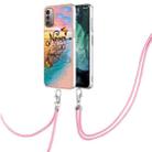 For Nokia G21 / G11 Electroplating IMD TPU Phone Case with Lanyard(Dream Butterfly) - 1