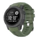 For Garmin Instinct 2S Silicone Stainless Steel Buckle Watch Band(Dark Green) - 1