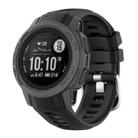 For Garmin Instinct 2S Silicone Stainless Steel Buckle Watch Band(Black) - 1