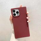 Square Skin Feel TPU Phone Case For iPhone 13 Pro Max(Wine Red) - 1