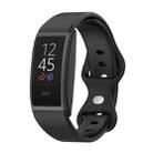 For Amazon Halo View Silicone Butterfly Buckle Watch Band, Size:L(Black) - 1