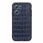 For OPPO K10 5G Accurate Hole Crocodile Texture Genuine Leather Phone Case(Blue) - 1