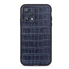 For OPPO Realme 9 Pro Accurate Hole Crocodile Texture Genuine Leather Phone Case(Blue) - 1