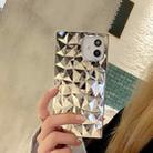 For iPhone 11 Square Diamond Texture Electroplated TPU Phone Case (Silver) - 1