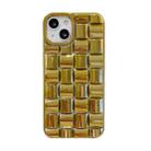 For iPhone 13 Pro Max Weave Texture Electroplated TPU Phone Case (Gold) - 1