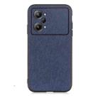 For OPPO K10 Pro 5G Accurate Hole Cross Texture Genuine Leather Phone Case(Blue) - 1