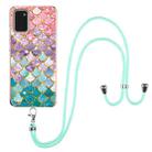 For Samsung Galaxy A03s 165.8mm Electroplating IMD TPU Phone Case with Lanyard(Colorful Scales) - 1