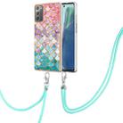 For Samsung Galaxy Note20 Electroplating IMD TPU Phone Case with Lanyard(Colorful Scales) - 1