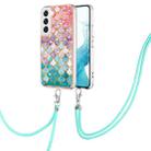 For Samsung Galaxy S22 5G Electroplating IMD TPU Phone Case with Lanyard(Colorful Scales) - 1