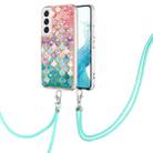 For Samsung Galaxy S22+ 5G Electroplating IMD TPU Phone Case with Lanyard(Colorful Scales) - 1