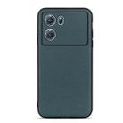 For OPPO K10 5G Accurate Hole Lambskin Texture Genuine Leather Phone Case(Green) - 1