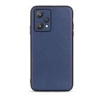 For OPPO Realme 9 Pro Accurate Hole Lambskin Texture Genuine Leather Phone Case(Blue) - 1