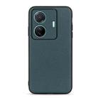 For vivo S15e Accurate Hole Lambskin Texture Genuine Leather Phone Case(Green) - 1