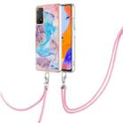 For Xiaomi Redmi Note 11 Pro 5G / 4G Global Electroplating IMD TPU Phone Case with Lanyard(Blue Marble) - 1