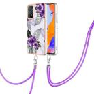 For Xiaomi Redmi Note 11 Pro 5G / 4G Global Electroplating IMD TPU Phone Case with Lanyard(Dream Butterfly) - 1