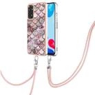 For Xiaomi Redmi Note 11S / Note 11 Global Electroplating IMD TPU Phone Case with Lanyard(Pink Scales) - 1