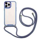 For iPhone 12 Electroplating Hawkeye Phone Case with Lanyard(Blue) - 1