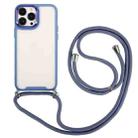 For iPhone 12 Pro Electroplating Hawkeye Phone Case with Lanyard(Blue) - 1