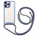 For iPhone 12 Pro Max Electroplating Hawkeye Phone Case with Lanyard(Blue) - 1