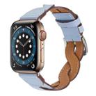 Weave Watch Band For Apple Watch Series 8&7 41mm / SE 2&6&SE&5&4 40mm / 3&2&1 38mm(Light Blue) - 1