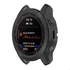 For Garmin Fenix 7S TPU Half-pack Hollowed Electroplating Watch Case(Black) - 1