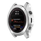 For Garmin Fenix 7S TPU Half-pack Hollowed Electroplating Watch Case(Silver) - 1