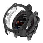 For Garmin Fenix 7X TPU Half-pack Hollowed Electroplating Watch Case(Black) - 1