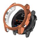 For Garmin Fenix 7X TPU Half-pack Hollowed Electroplating Watch Case(Rose Gold) - 1