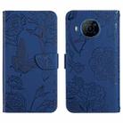 For Nokia X100 Skin Feel Butterfly Peony Embossed Leather Phone Case(Blue) - 1