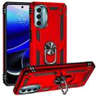 For Motorola Moto G 5G 2022 Shockproof TPU + PC Holder Phone Case(Red) - 1