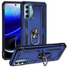 For Motorola Moto G 5G 2022 Shockproof TPU + PC Holder Phone Case(Blue) - 1