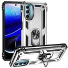 For Motorola Moto G 5G 2022 Shockproof TPU + PC Holder Phone Case(Silver) - 1