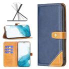 For Samsung Galaxy S22 5G Color Matching Double Sewing Thread Leather Phone Case(Blue) - 1