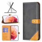 For Samsung Galaxy S21 5G Color Matching Double Sewing Thread Leather Phone Case(Black) - 1