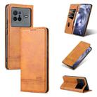 For vivo X80 AZNS Magnetic Calf Texture Leather Phone Case(Light Brown) - 1