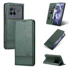 For vivo X80 AZNS Magnetic Calf Texture Leather Phone Case(Dark Green) - 1