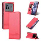 For vivo X80 AZNS Magnetic Calf Texture Leather Phone Case(Red) - 1