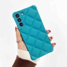 For Samsung Galaxy S22 5G Elegant Rhombic Texture TPU Phone Case(Blue-green) - 1