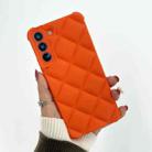 For Samsung Galaxy S22 5G Elegant Rhombic Texture TPU Phone Case(Orange) - 1
