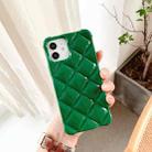 For iPhone 13 Pro Max Candy Color Elegant Rhombic Texture TPU Phone Case (Dark Green) - 1