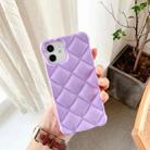 For iPhone 13 Pro Max Candy Color Elegant Rhombic Texture TPU Phone Case (Purple) - 1