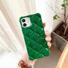 For iPhone 13 Pro Candy Color Elegant Rhombic Texture TPU Phone Case (Dark Green) - 1