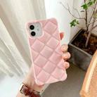 For iPhone 12 Pro Max Candy Color Elegant Rhombic Texture TPU Phone Case(Pink) - 1