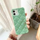 For iPhone 12 / 12 Pro Candy Color Elegant Rhombic Texture TPU Phone Case(Light Green) - 1